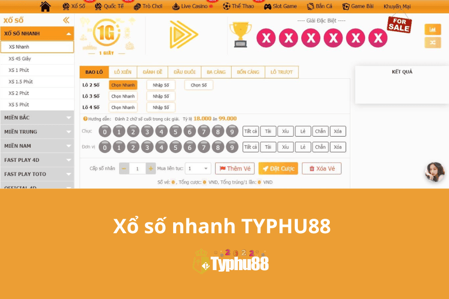 Xổ số nhanh TYPHU88